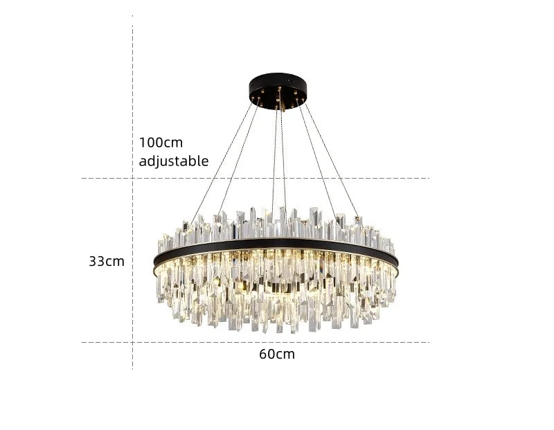 Royal Black Gold Ring Chandelier