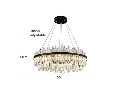 Royal Black Gold Ring Chandelier