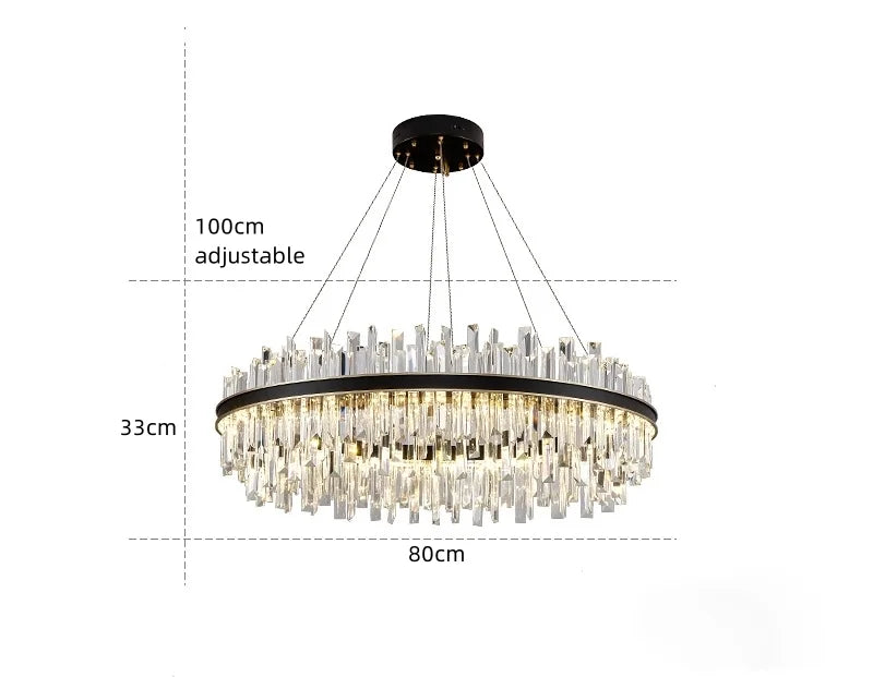 Royal Black Gold Ring Chandelier