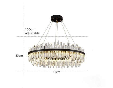 Royal Black Gold Ring Chandelier