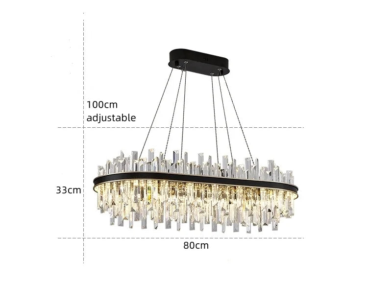 Royal Black Gold Ring Chandelier