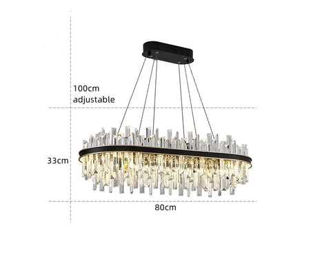 Royal Black Gold Ring Chandelier