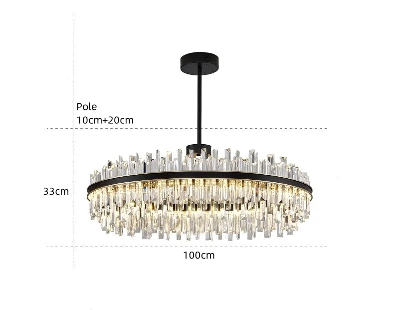 Royal Black Gold Ring Chandelier