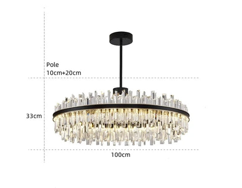 Royal Black Gold Ring Chandelier