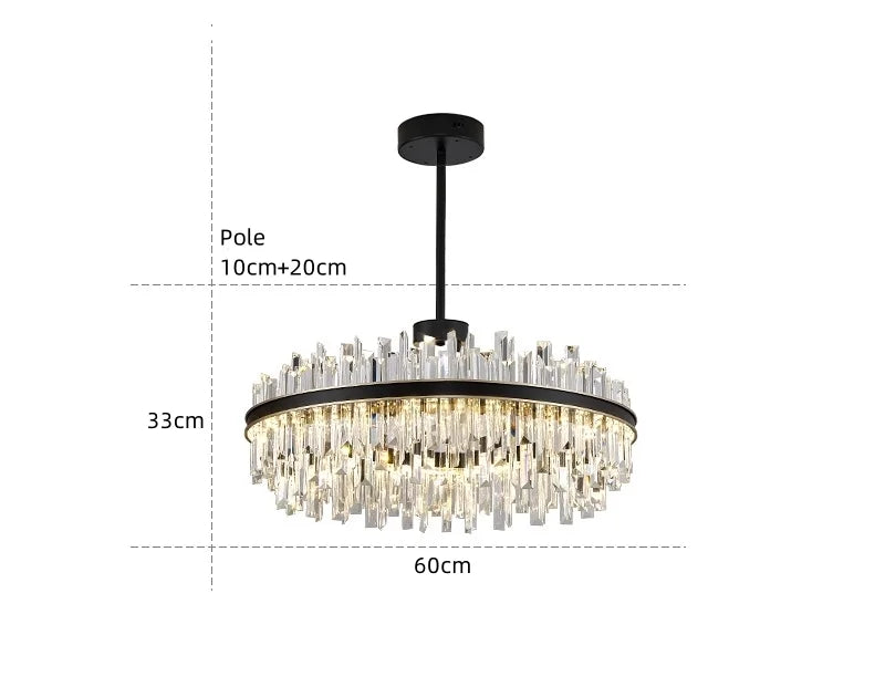 Royal Black Gold Ring Chandelier