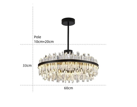 Royal Black Gold Ring Chandelier