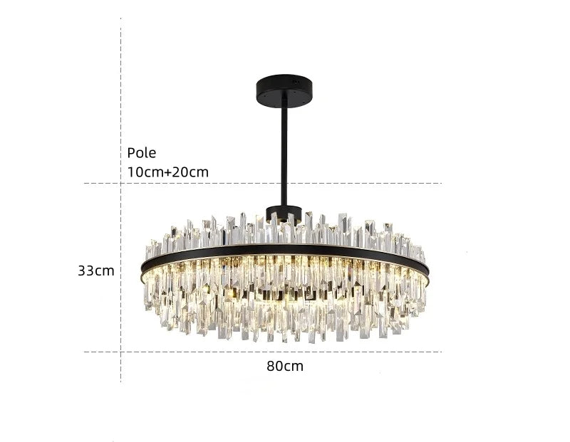 Royal Black Gold Ring Chandelier