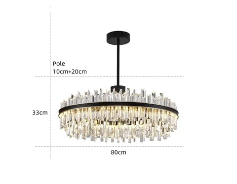 Royal Black Gold Ring Chandelier