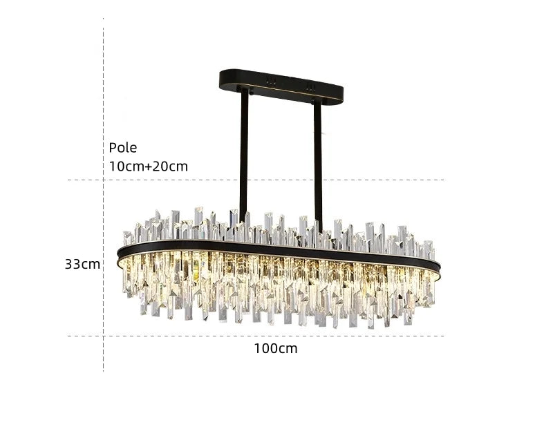 Royal Black Gold Ring Chandelier