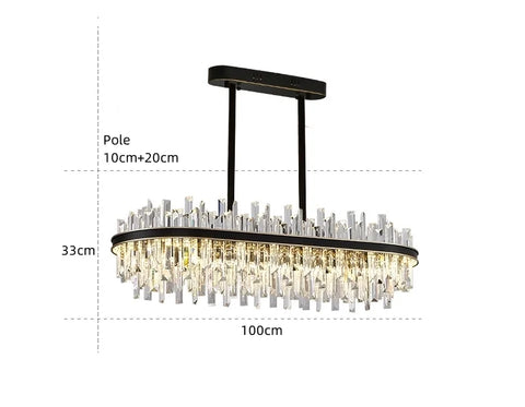 Royal Black Gold Ring Chandelier