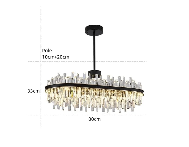Royal Black Gold Ring Chandelier