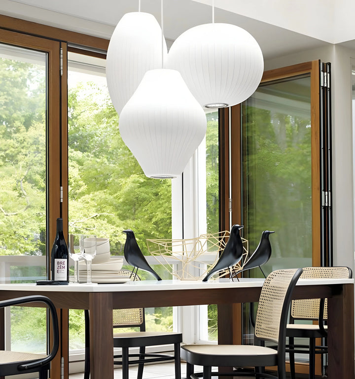 SILK SHADE BUBBLE PENDANT LIGHT