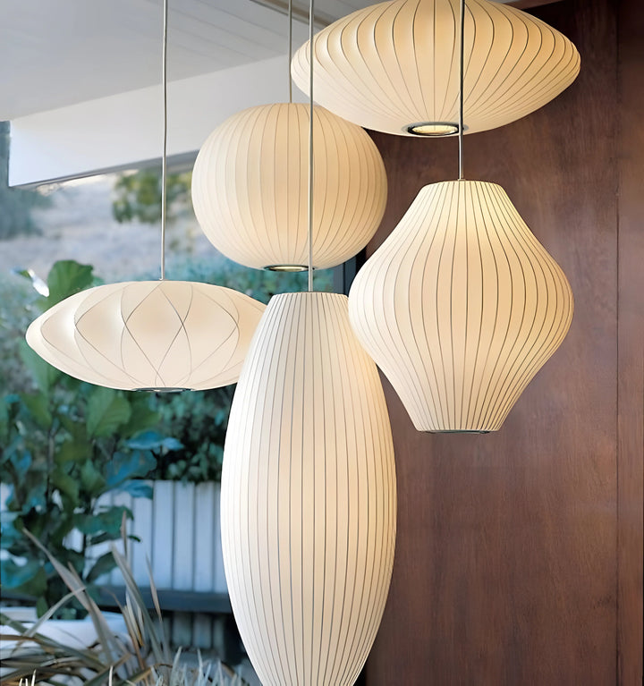 SILK SHADE BUBBLE PENDANT LIGHT