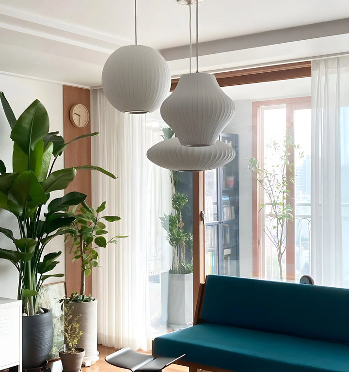 SILK SHADE BUBBLE PENDANT LIGHT