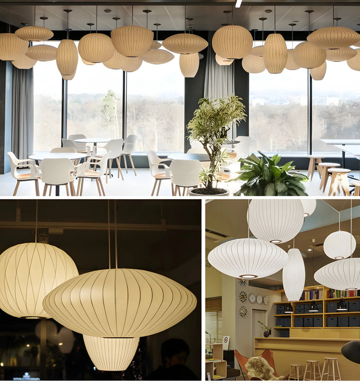 SILK SHADE BUBBLE PENDANT LIGHT