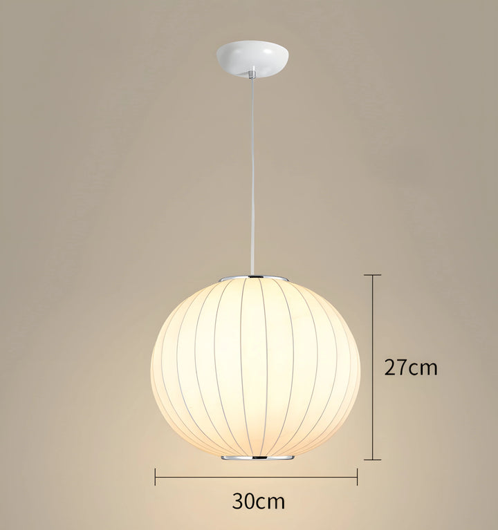 SILK SHADE BUBBLE PENDANT LIGHT - Model C