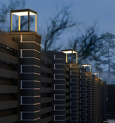 SQUARE FRAME FENCE POST GARDEN LIGHT