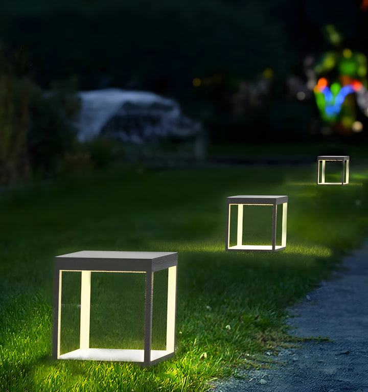 SQUARE FRAME FENCE POST GARDEN LIGHT