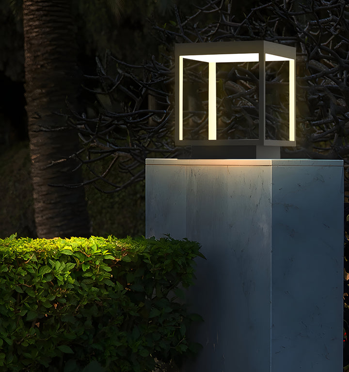 SQUARE FRAME FENCE POST GARDEN LIGHT