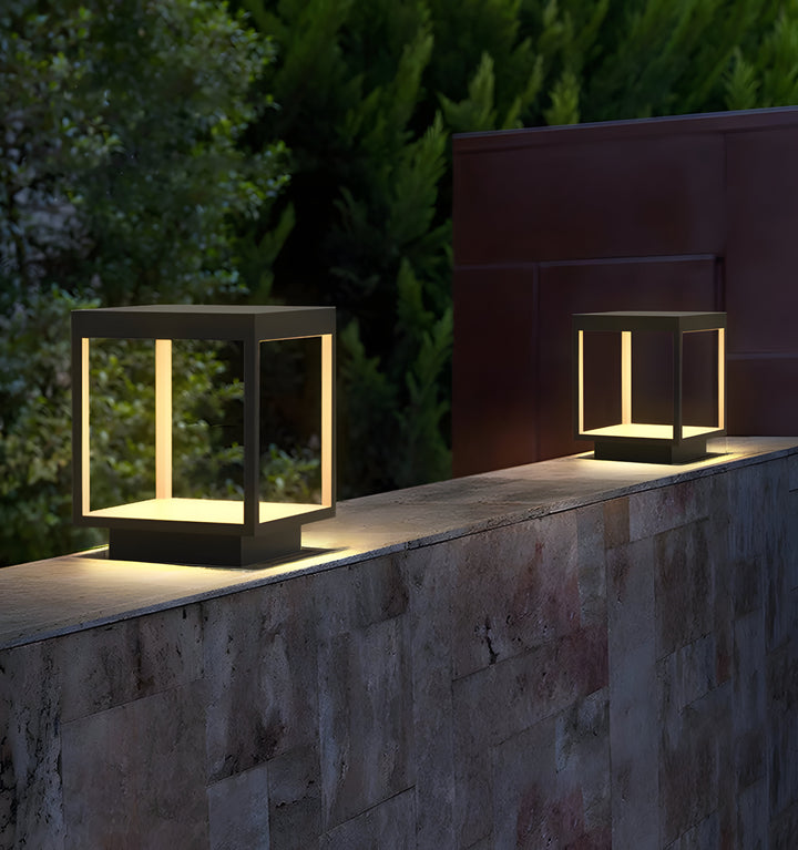 SQUARE FRAME FENCE POST GARDEN LIGHT