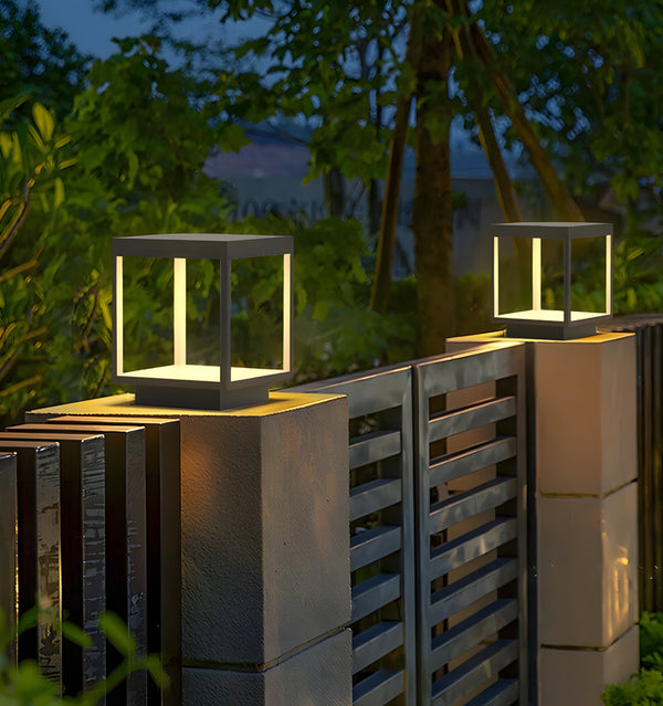 SQUARE FRAME FENCE POST GARDEN LIGHT