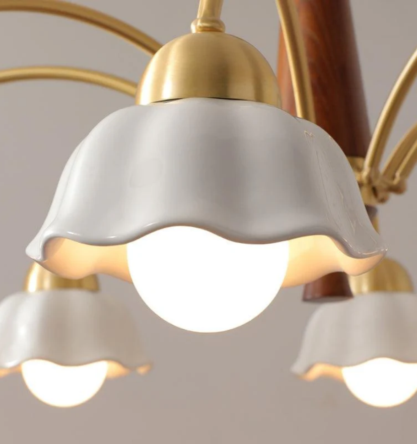 Swedish Modern Brass Chandelier