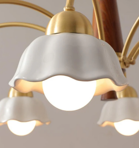 Swedish Modern Brass Chandelier