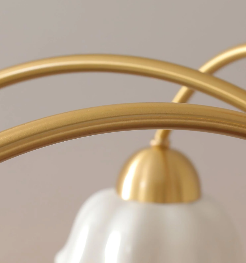 Swedish Modern Brass Chandelier