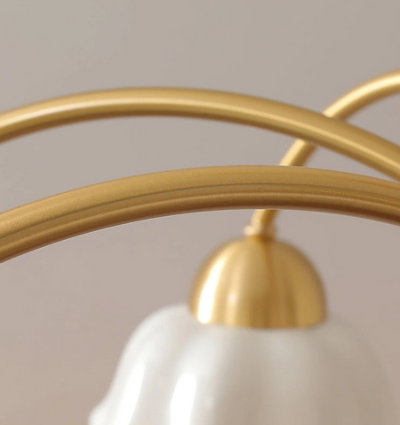 Swedish Modern Brass Chandelier