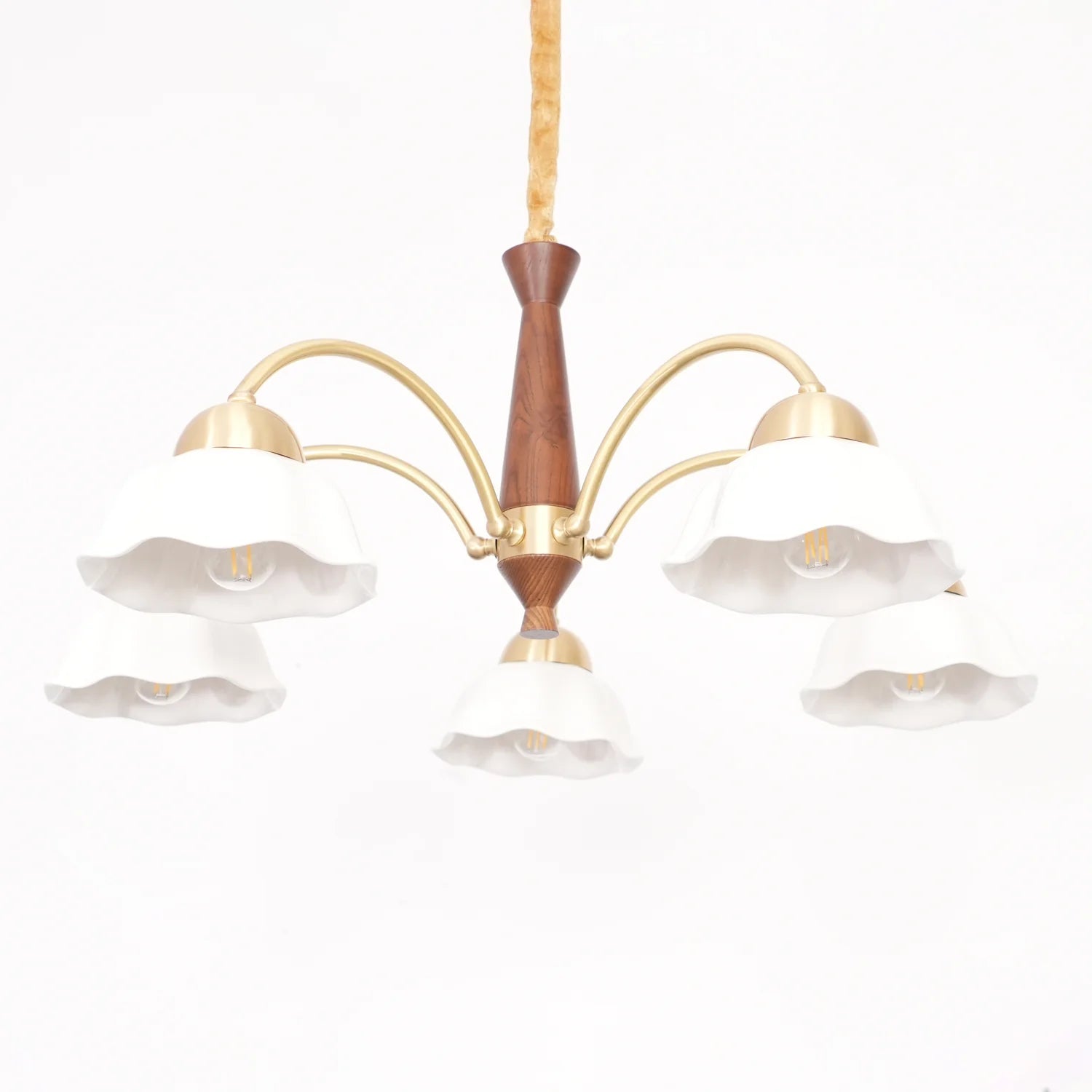 Swedish Modern Brass Chandelier