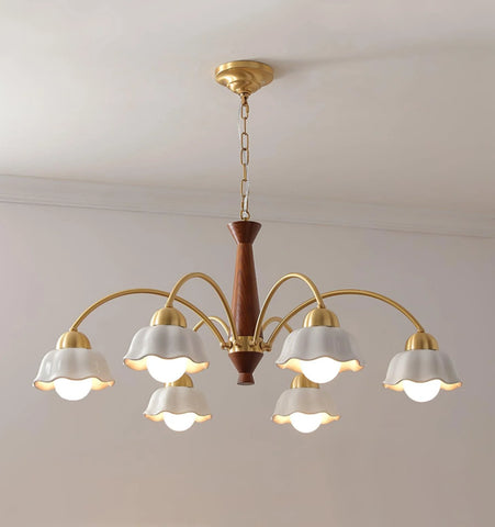 Swedish Modern Brass Chandelier
