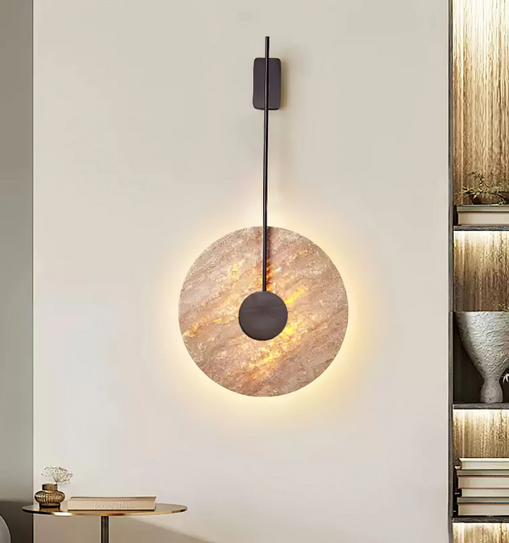 Travertine Disc Wall Lamp