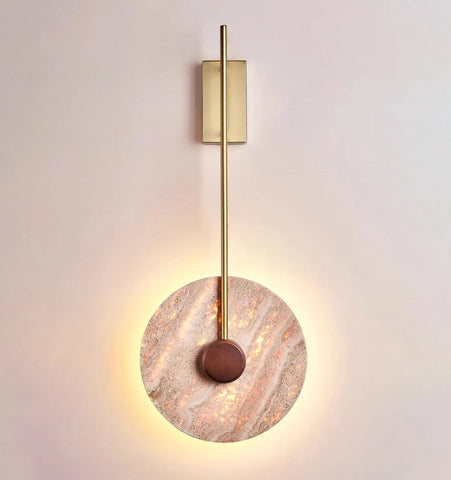Travertine Disc Wall Lamp
