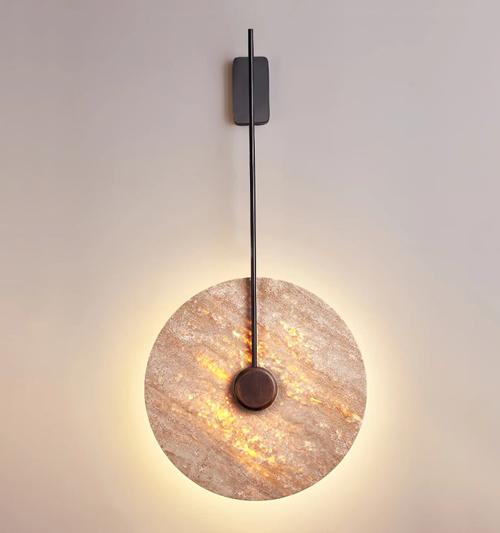 Travertine Disc Wall Lamp