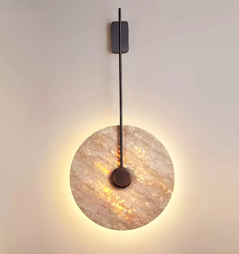 Travertine Disc Wall Lamp