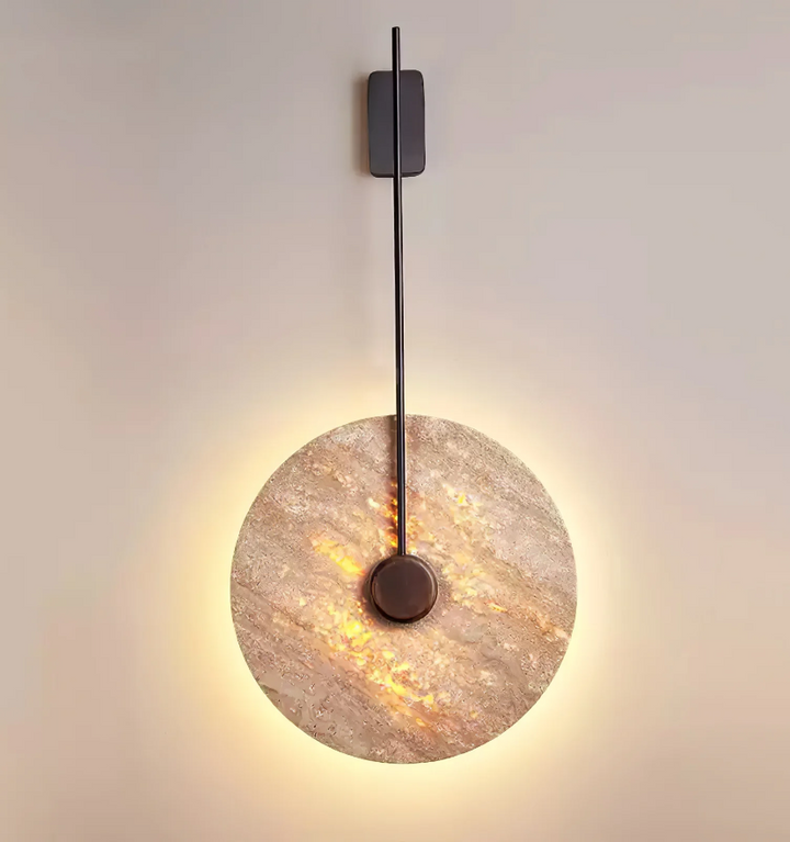 Travertine Disc Wall Lamp