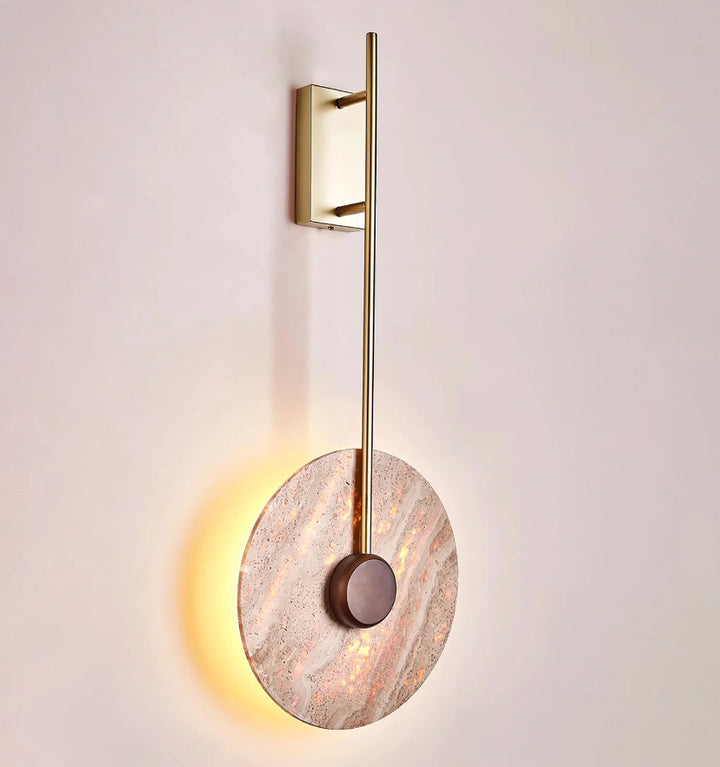 Travertine Disc Wall Lamp