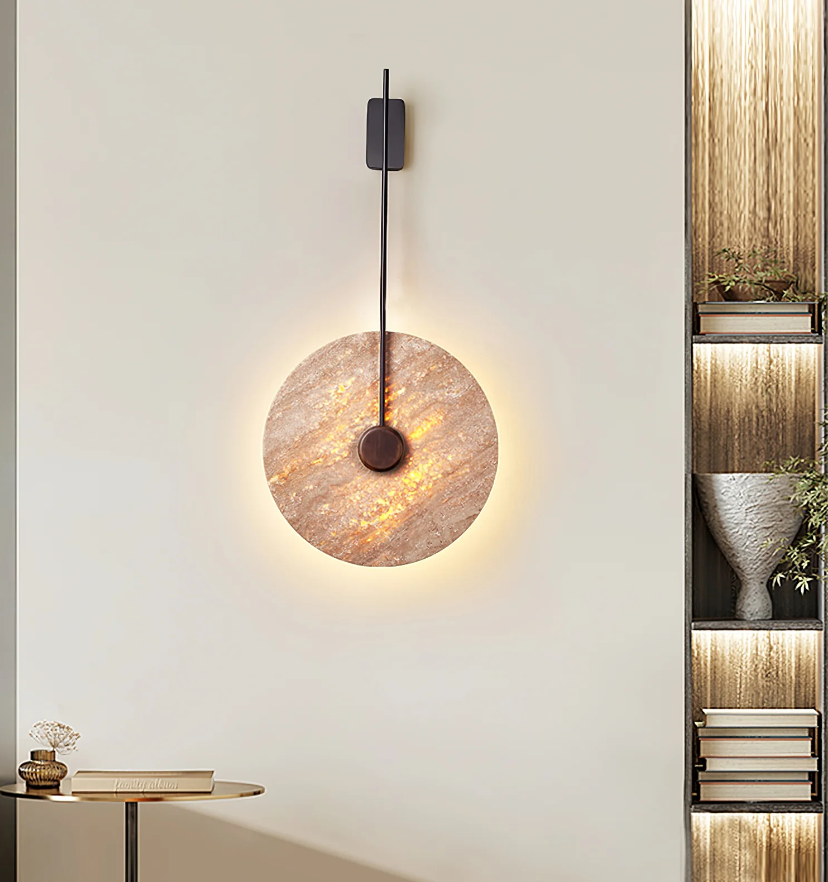 Travertine Disc Wall Lamp