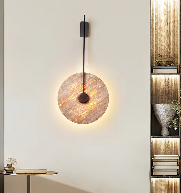 Travertine Disc Wall Lamp