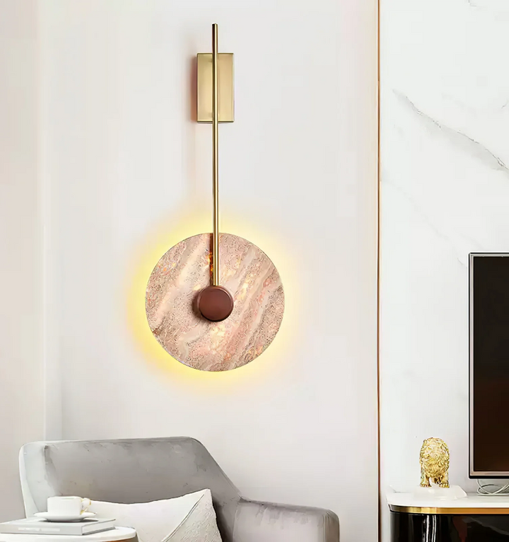 Travertine Disc Wall Lamp