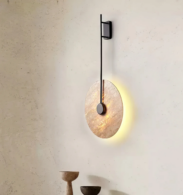 Travertine Disc Wall Lamp