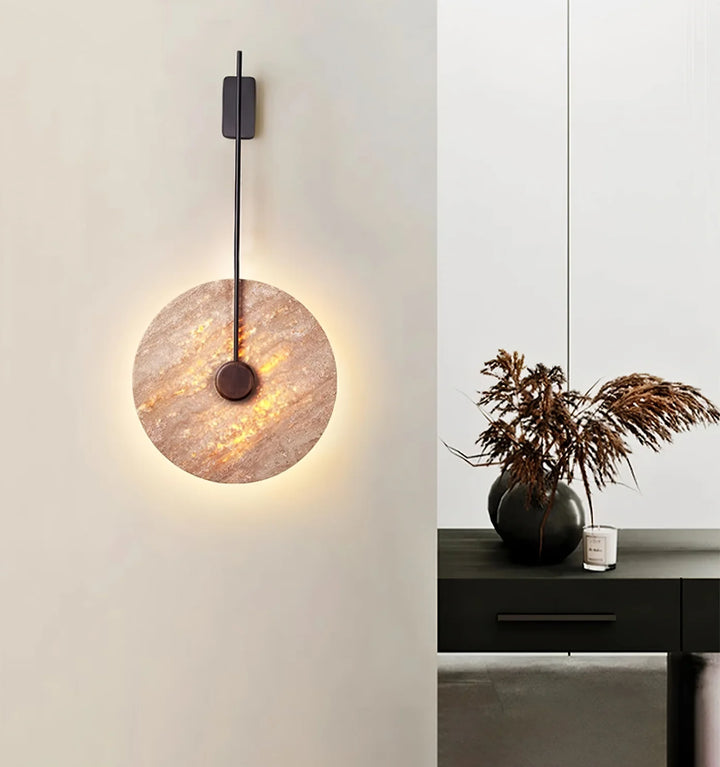 Travertine Disc Wall Lamp