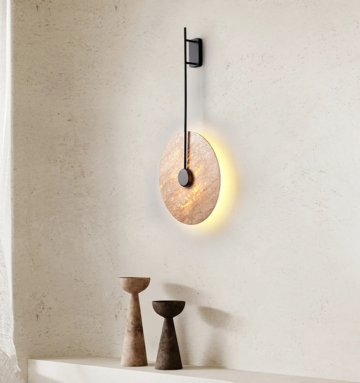 Travertine Disc Wall Lamp