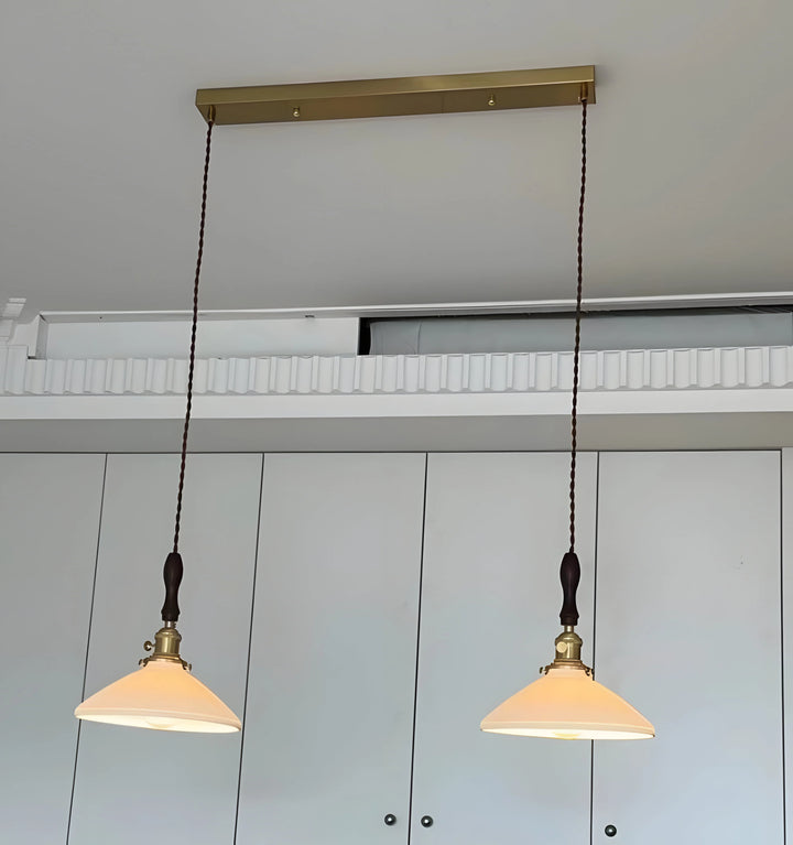 VINTAGE CERAMIC PLEATED PENDANT LIGHT