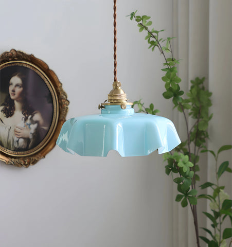 VINTAGE FLORAL PENDANT LIGHT - Blue