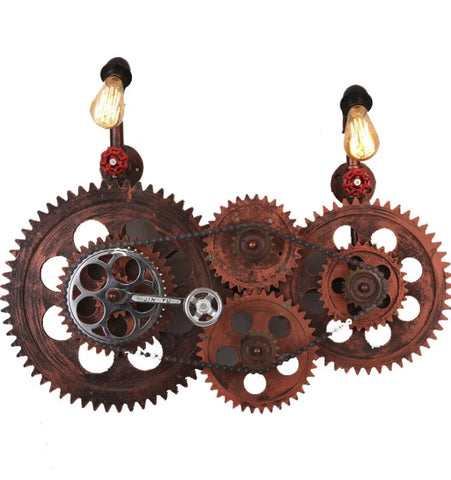 VINTAGE GEAR INDUSTRIAL WALL LAMP