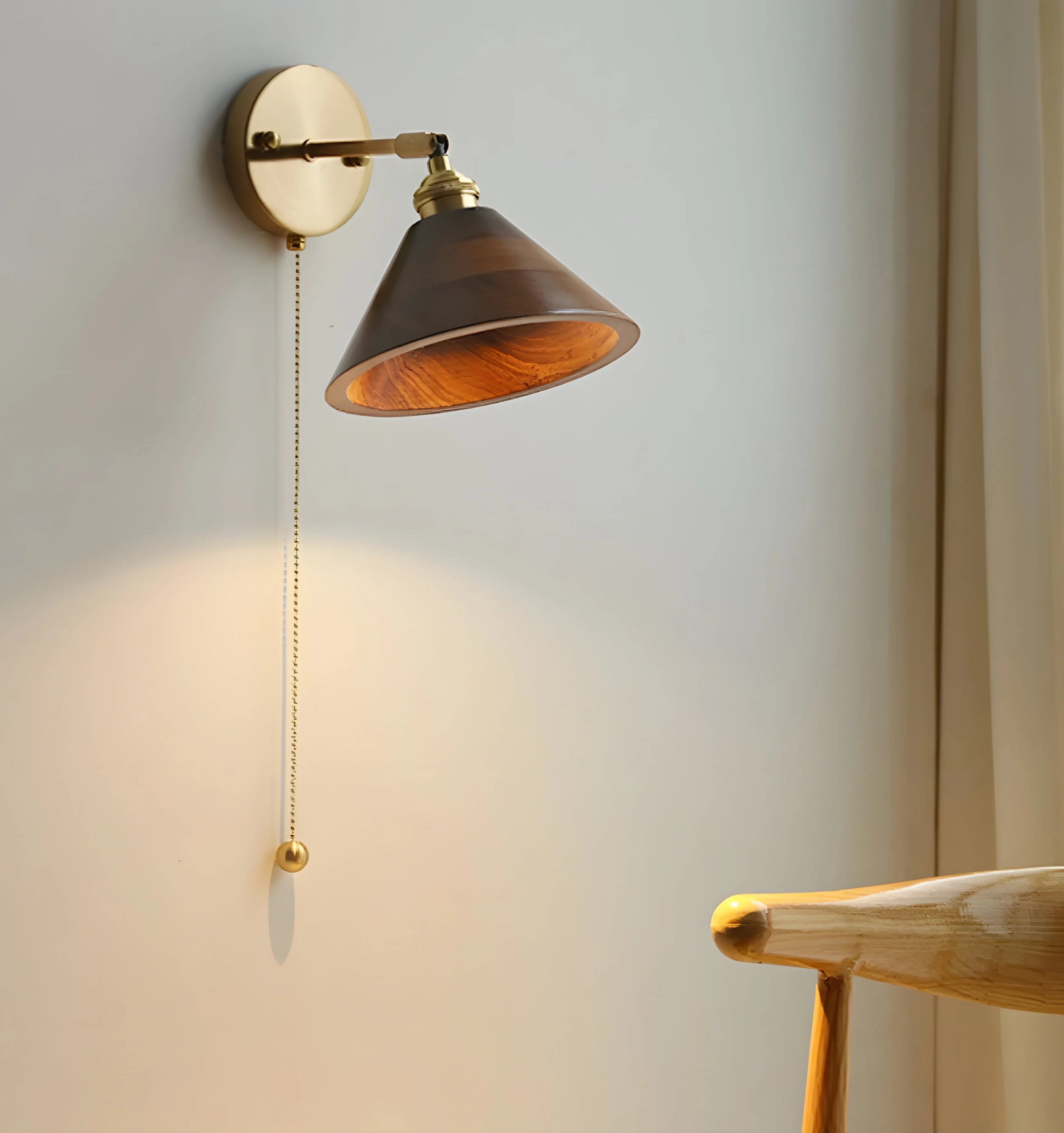 Vintage Wood Wall Lamp