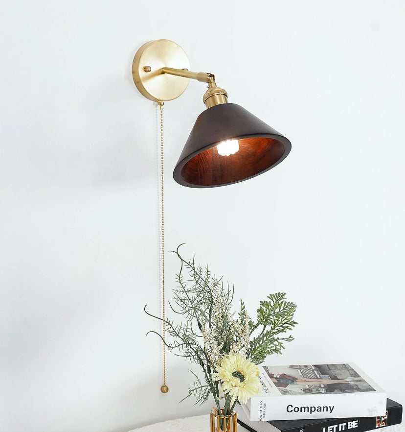 Vintage Wood Wall Lamp