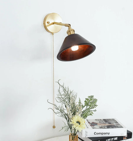 Vintage Wood Wall Lamp