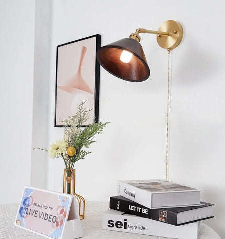 Vintage Wood Wall Lamp